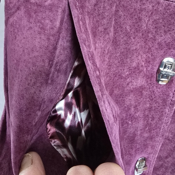 Guillaume Vintage 100% Genuine   Suede Jacket Bordeaux Size Small - Picture 8 of 10